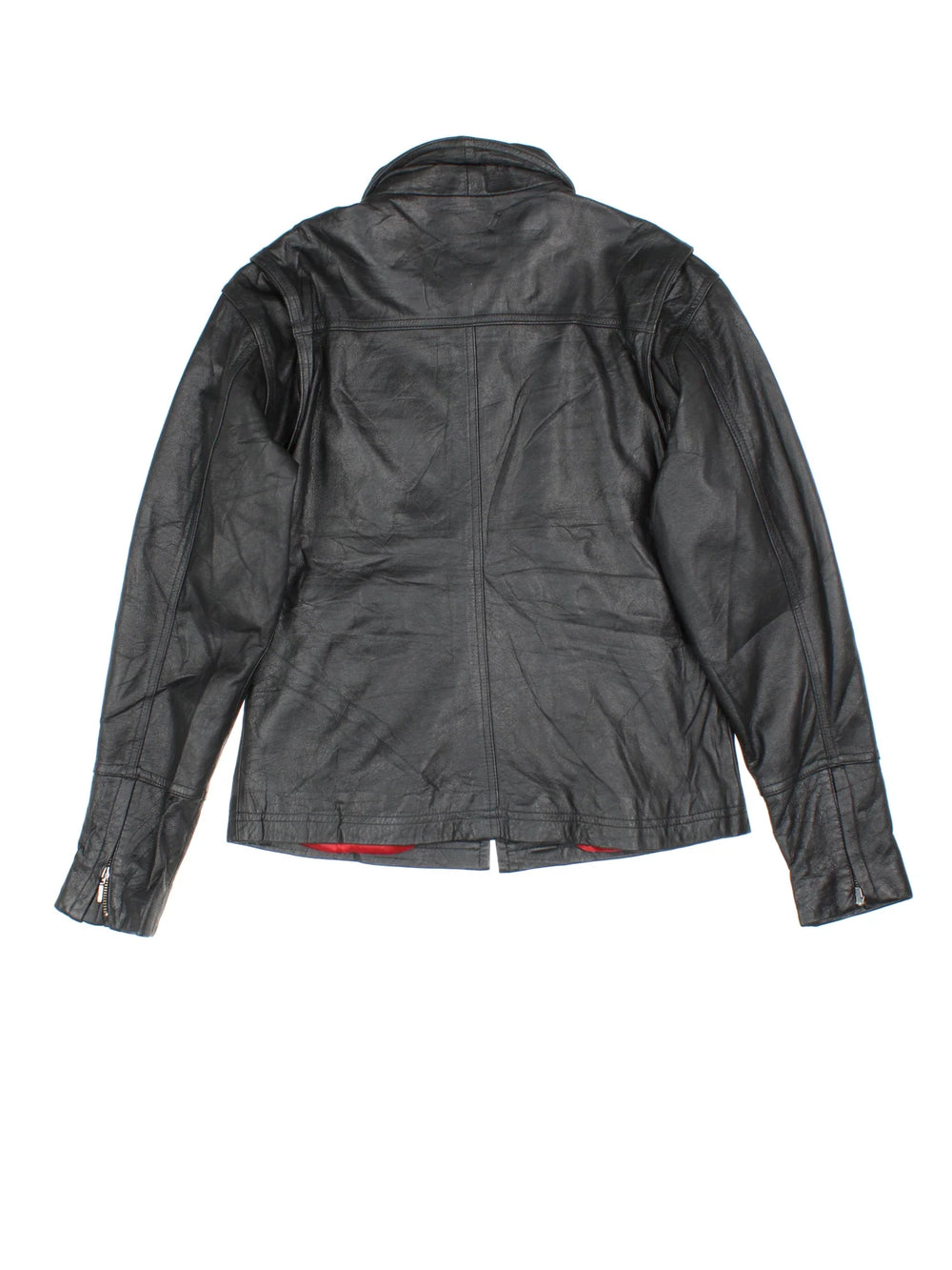 Harley-Davidson Leather Biker Jacket in a black colourway. Zips up and has multiple pockets and the logo tab embroidered on the chest.