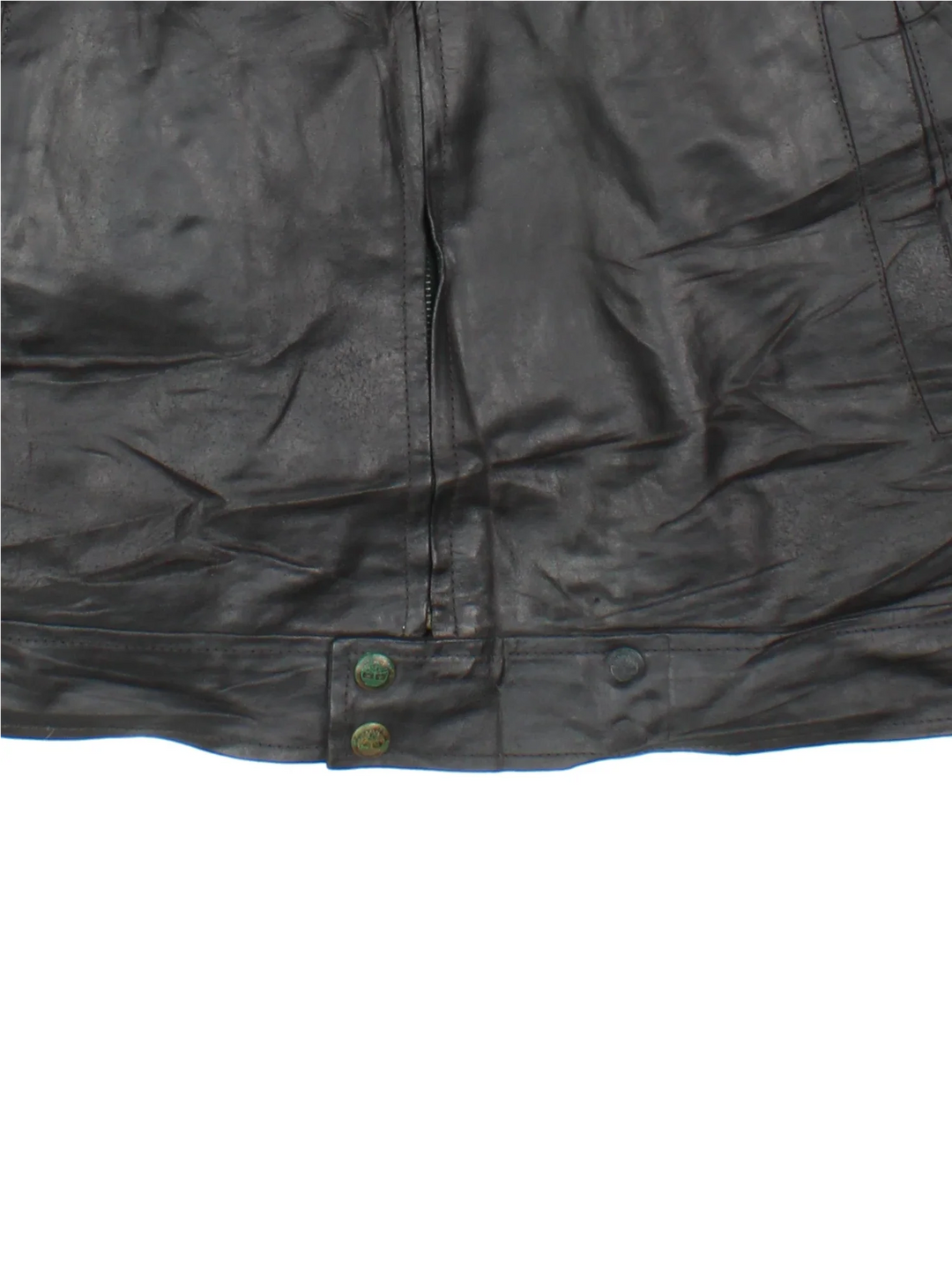 Timberland Leather Jacket in a black colourway. Zips up and has multiple pockets.