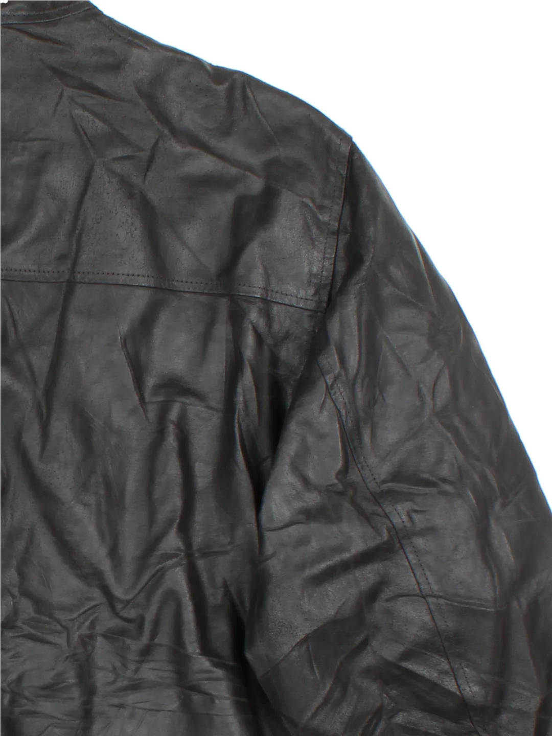 Timberland Leather Jacket in a black colourway. Zips up and has multiple pockets.