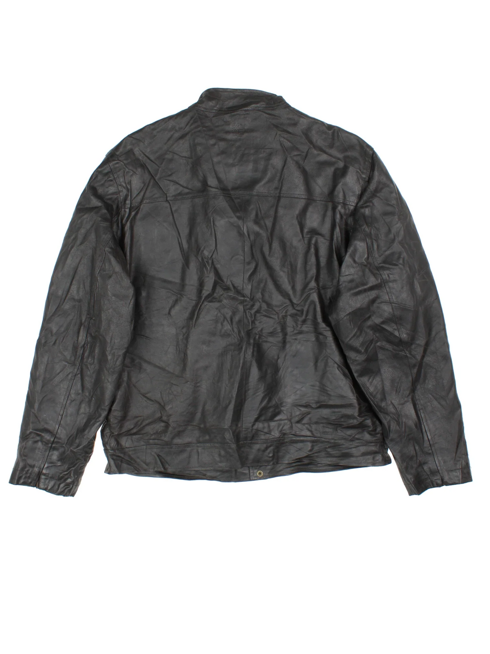 Timberland Leather Jacket in a black colourway. Zips up and has multiple pockets.