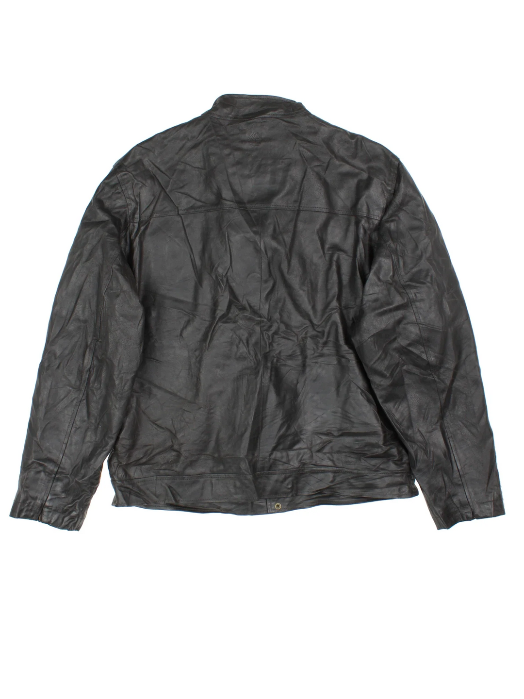 Timberland Leather Jacket in a black colourway. Zips up and has multiple pockets.