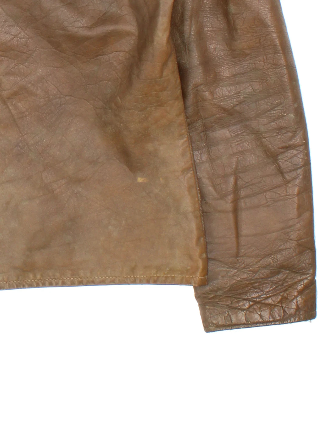 60's Harley-Davidson Leather Jacket in a brown colourway. Zips up and has double chest pockets.
