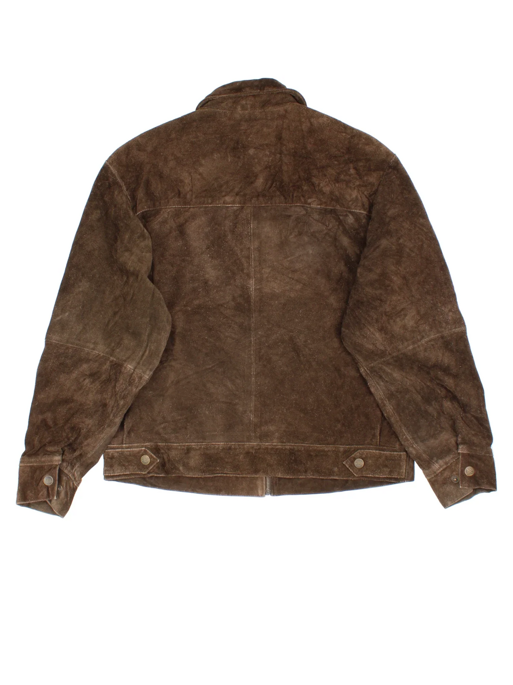 Vintage 80's Dickies Suede Leather Jacket in a brown colourway. Zips up and has side pockets.