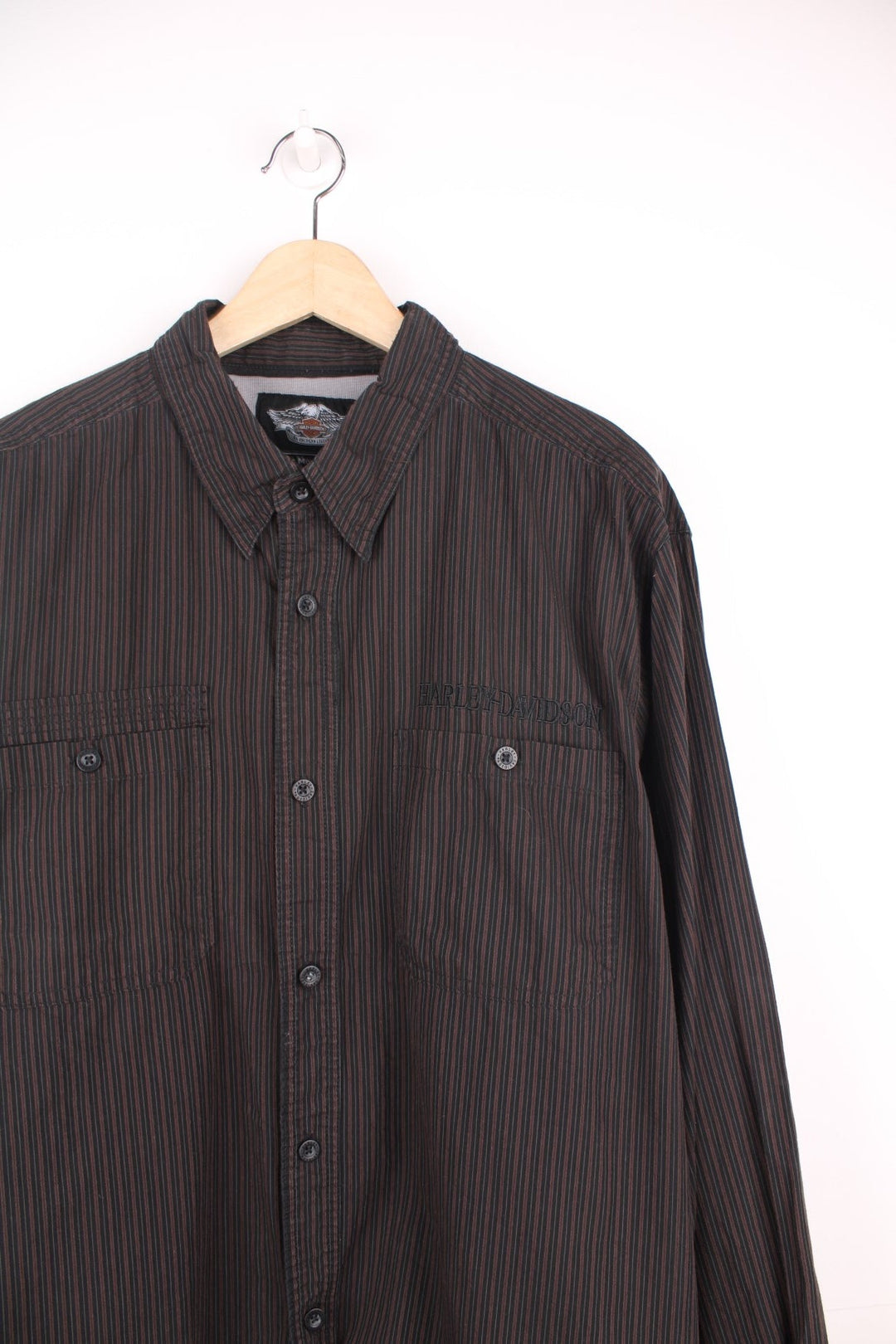 harley davidson dress shirt Harley-Davidson Men's Long Sleeve Button Shirt, Fairing, Black