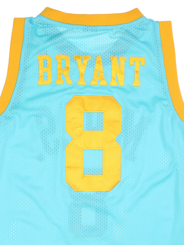 00's Teal and yellow LA Lakers NBA jersey by Nike with embroidered Lakers #8 on the front and Kobe Bryant on the back