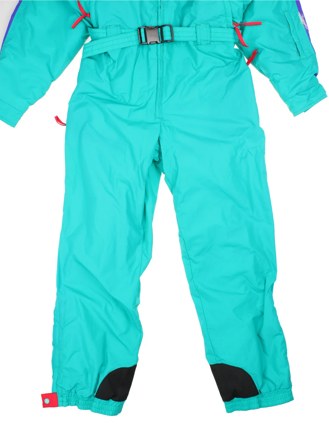 90's Columbia Ski Suit in green colourway with multiple pockets, some slight padding, elasticated waistband. Comes with adjustable belt and embroidered branding on the front.