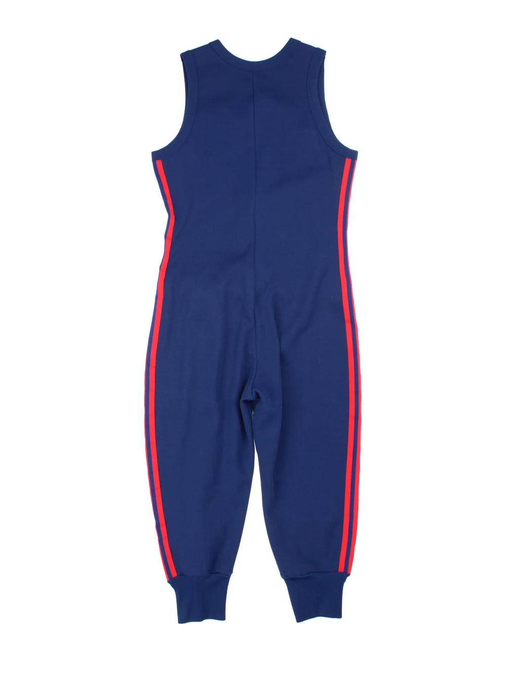 80's Adidas One Piece in blue colourway with zip fastening, contast stripes and the logo embroidered on the front.