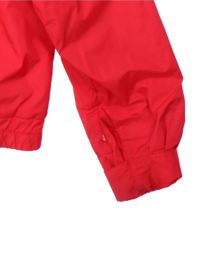 Vintage 90's The North Face Extreme Jacket in a red/blue colourway, zips up and has multiple pockets, insulated with a padded lining, and has the logo embroidered on the sleeve.