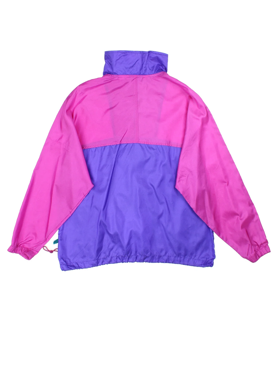  90's Columbia Windbreaker Jacket in a pink colourway. 1/4 zip fastening and has large front pocket. Drawstring hem and has the logo embroidered on the front.