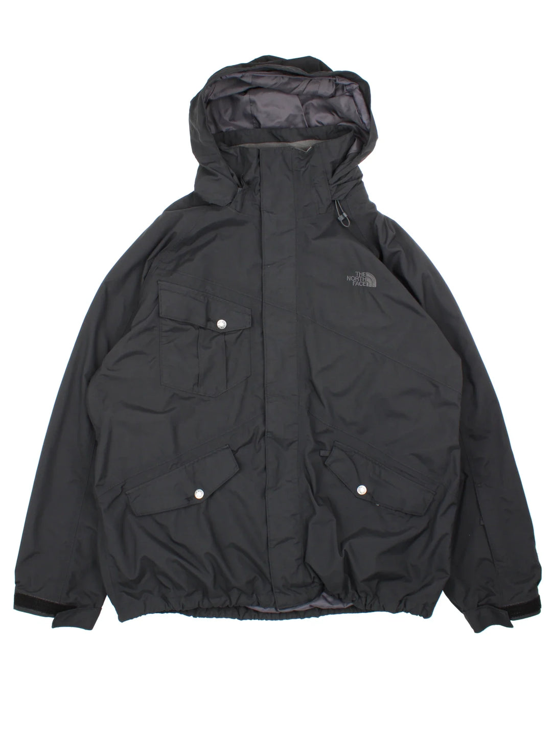 The North Face Coat in a black colourway which features, full zip up and has multiple pockets, hooded and has the logo embroidered on the front.