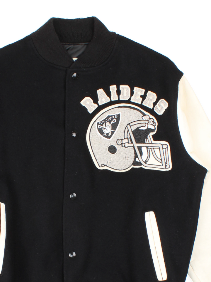 Vintage NFL Oakland Raiders Pro-Sport bomber jacket with embroidered team graphic on the front and back