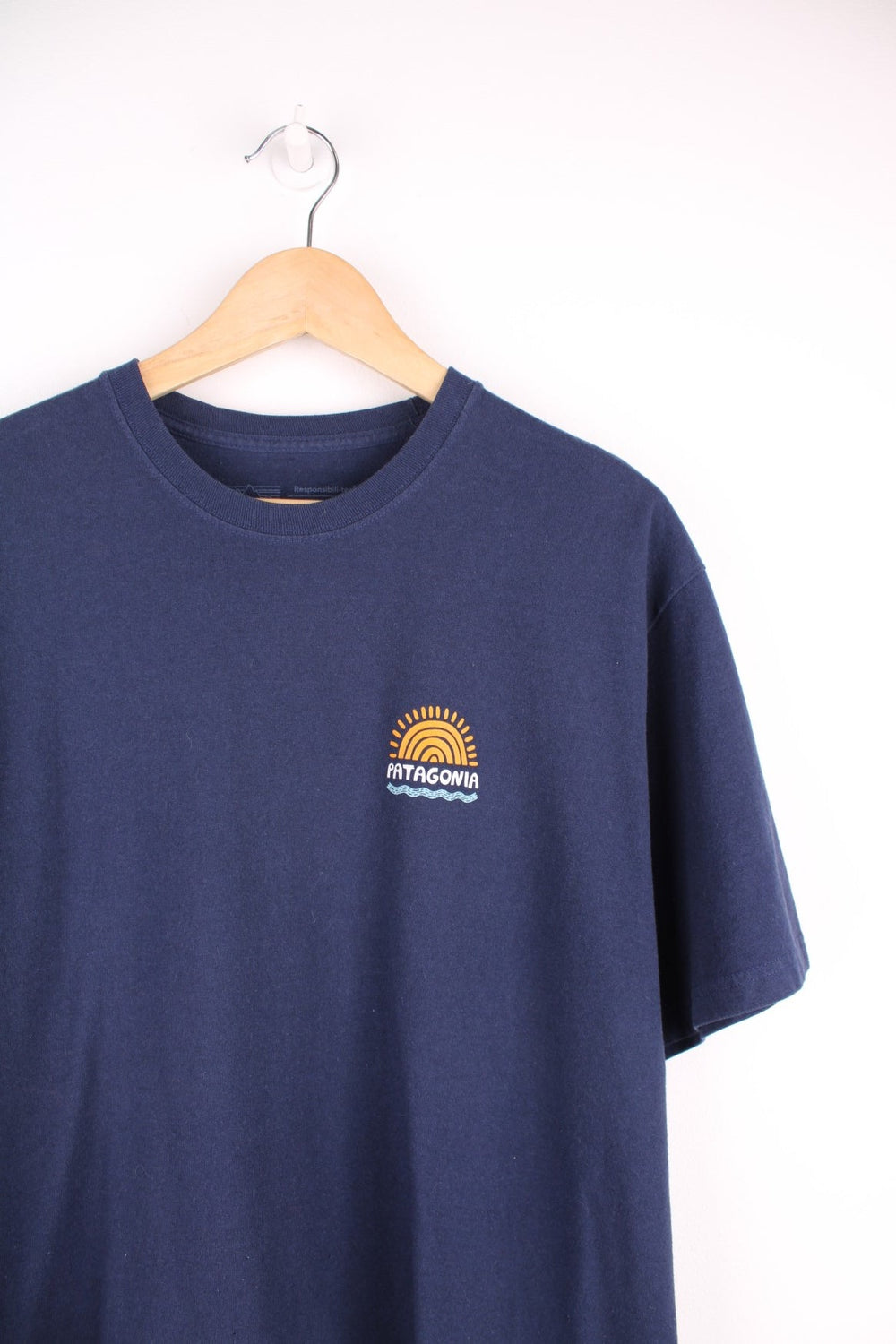 Patagonia No Dams T-Shirt in navy blue.