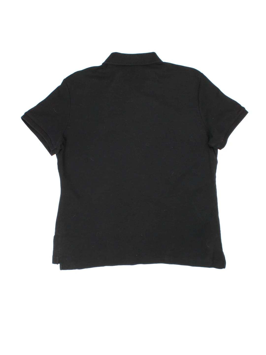 Ralph Lauren Polo Shirt in a black colourway, button up collar with the logo embroidered on the front.