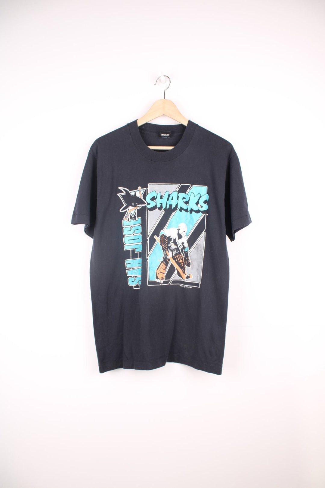 Vintage 1991 San Jose Sharks single stitch T-Shirt.
