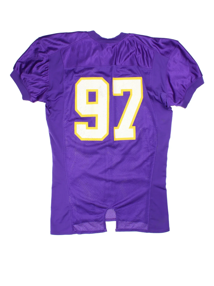 Baltimore Ravens Nike NHL Jersey in purple colourway. Features V neckline and printed/embroidered logos on the front and back.