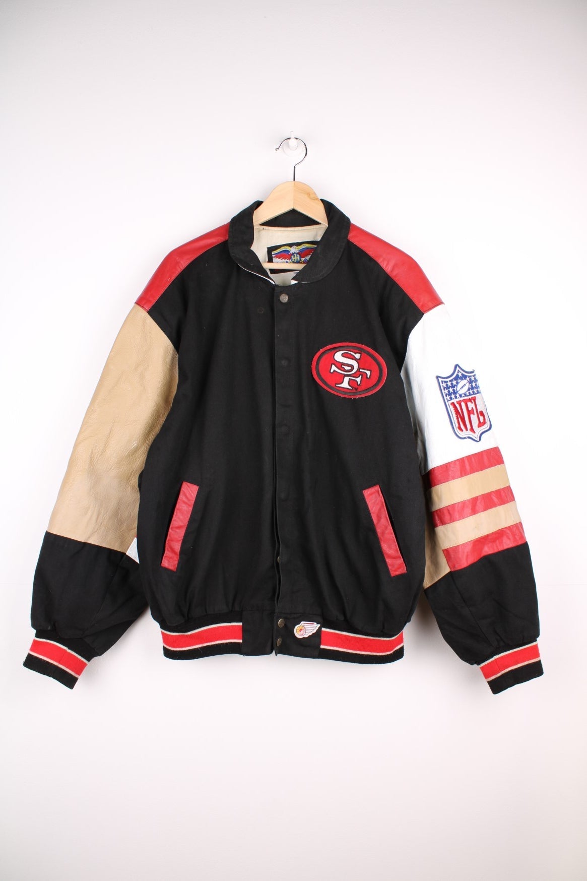 NFL San Francisco 49s Bomber Jacket Jeff Hamilton Black