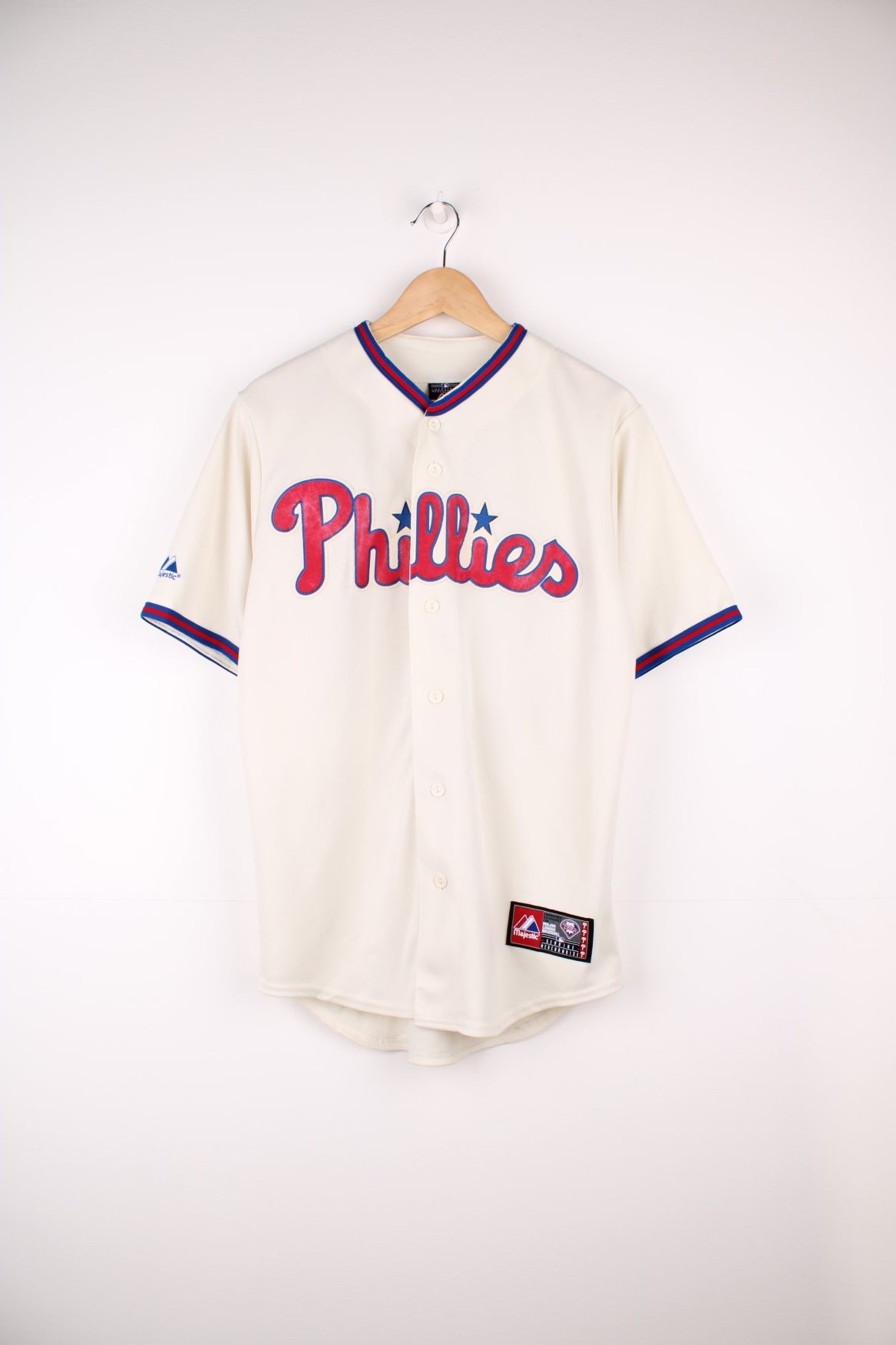 応援グッズ Philadelphia Phillies MAJESTIC JERSEY-T VTG Majestic Philadelphia Phillies Jersey NWOT Green XL Rare