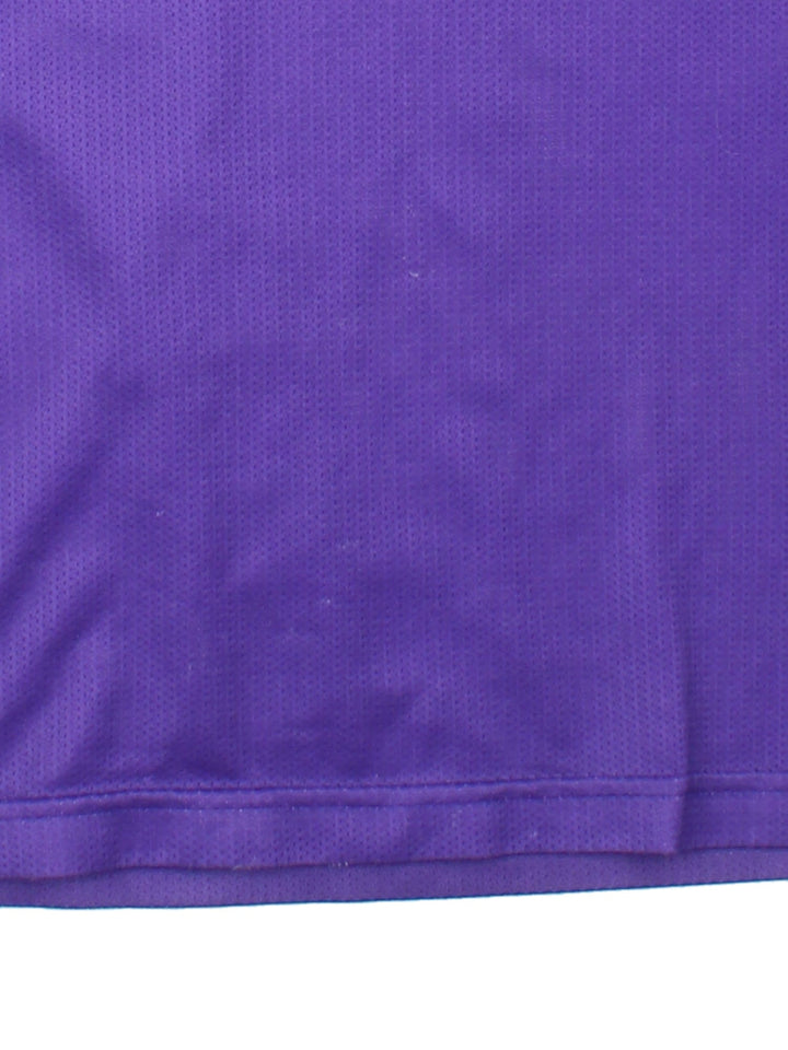 90's Kobe Bryant Los Angeles Lakers Champion NBA Jersey in purple colourway, features embroidered logos and badge on front and back.