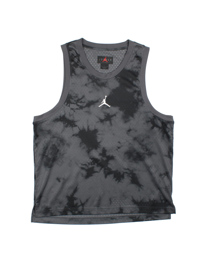 Jordan Dri-FIT Sport Breakfast Mesh Nike Vest in black colourway, features printed logos on front and back.