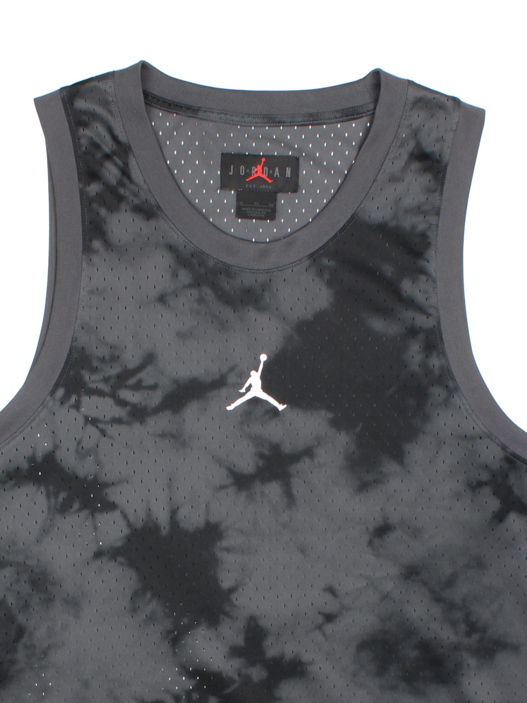 Jordan Dri-FIT Sport Breakfast Mesh Nike Vest in black colourway, features printed logos on front and back.