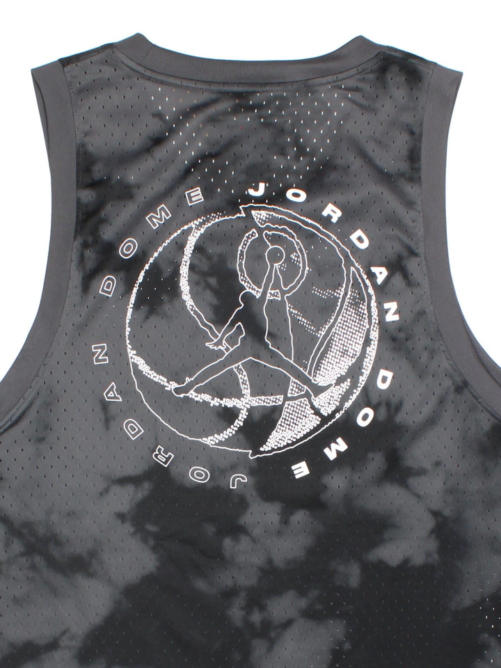 Jordan Dri-FIT Sport Breakfast Mesh Nike Vest in black colourway, features printed logos on front and back.
