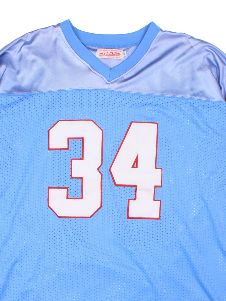 80's Mitchell & Ness Houston Oilers  Jersey in  colourway, features embroidered logos on front and back.