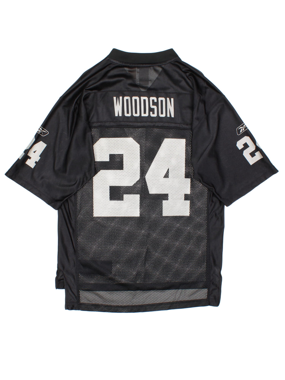 Oakland Raiders Woodson  Jersey in  colourway, features printed logos on front and back.