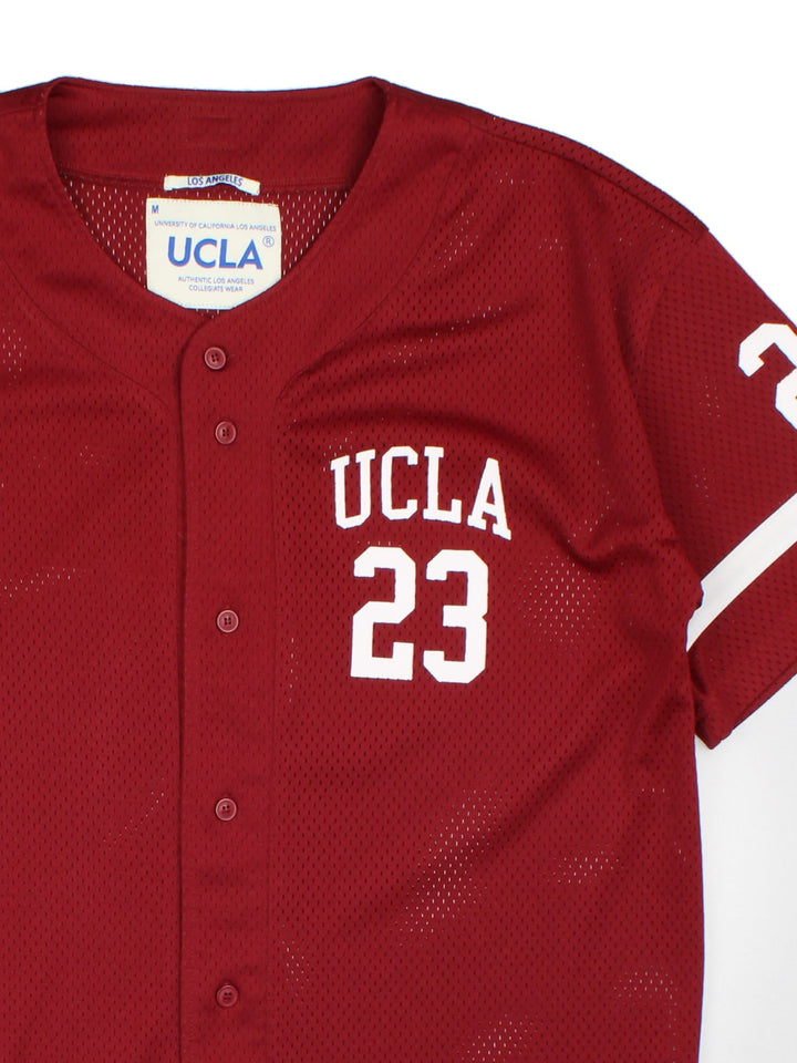 UCLA Baseball Vintage Jersey in red colourway, features printed logos on front and back.