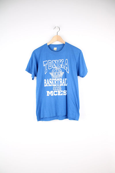 Vintage Tonka Basketball mces T-shirt in blue.
