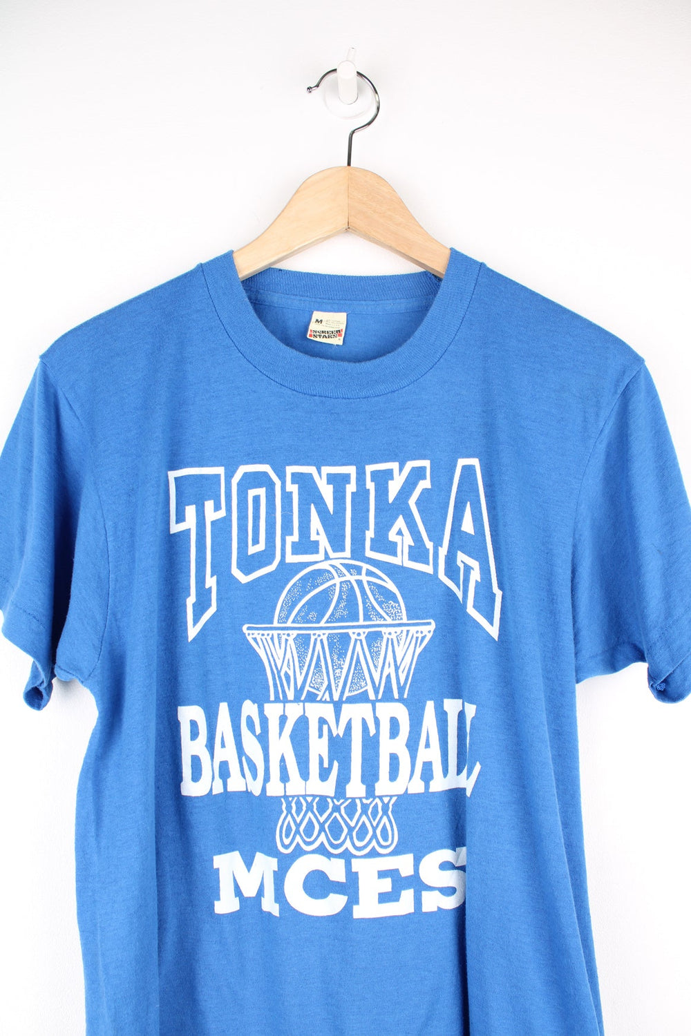 Vintage Tonka Basketball mces T-shirt in blue.