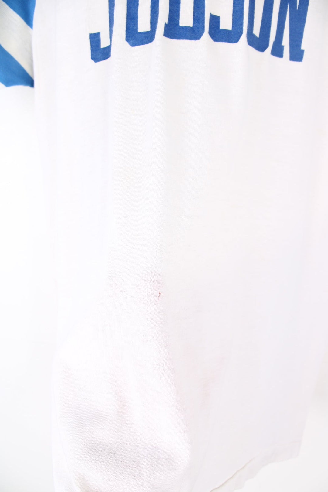 Vintage 70's Judson Physical Education T-Shirt in white and blue.