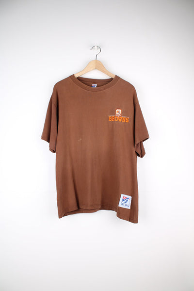 Vintage 90s Cleveland Browns single stitch T-Shirt featuring embroidered logo on the chest.