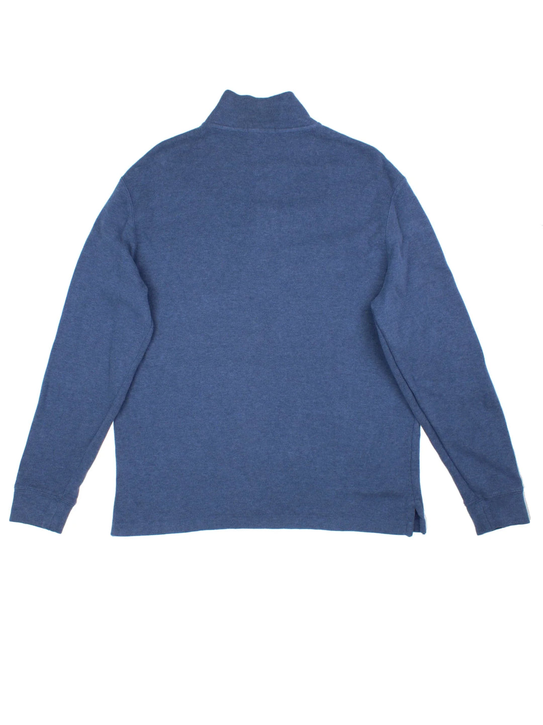 Ralph Lauren 1/4 Zip Sweater in a blue colourway with embroidered logo on the front.