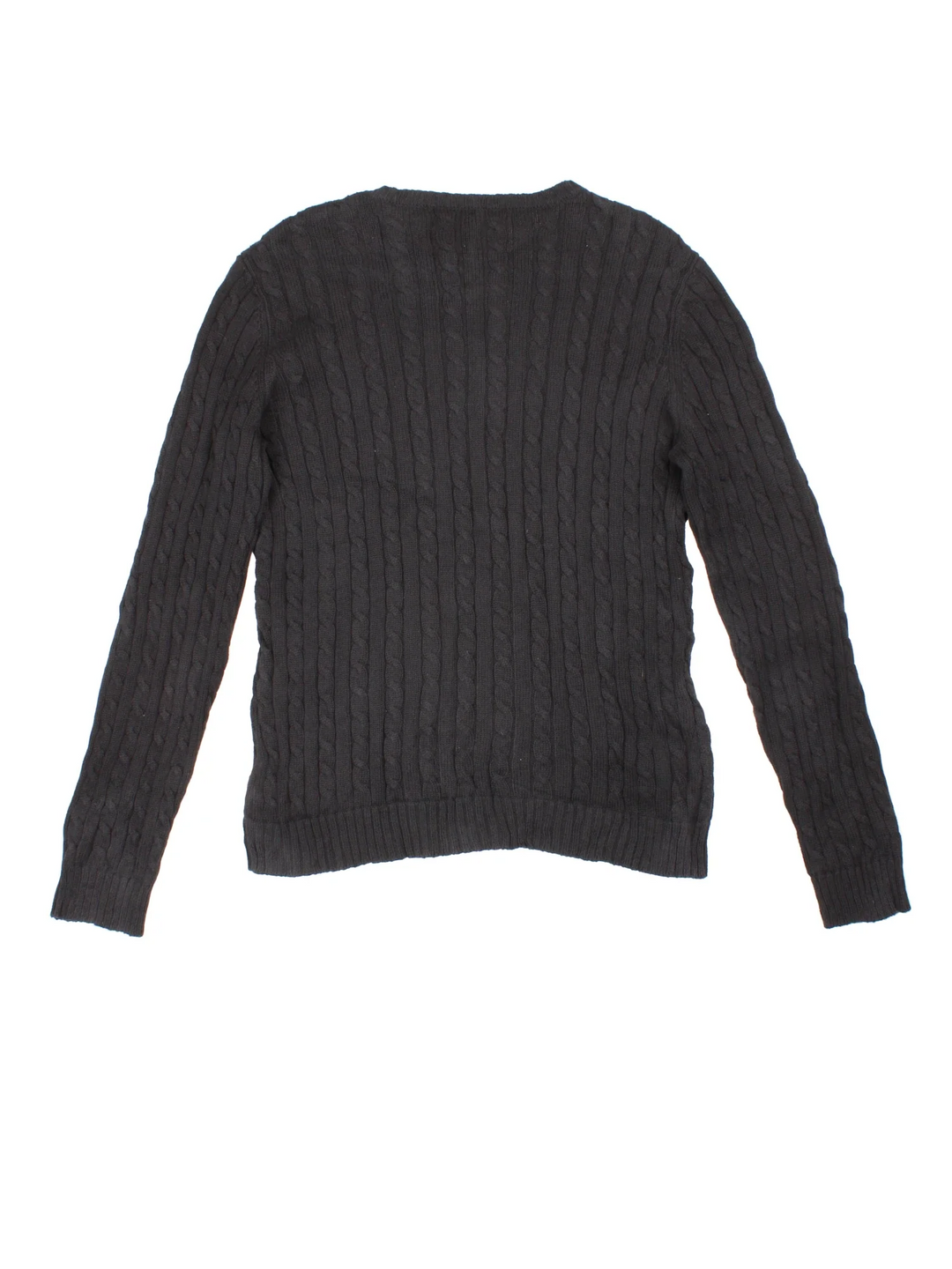 Lauren By Ralph Lauren Cable Knit Jumper in a black colourway embroidered logo on the front.