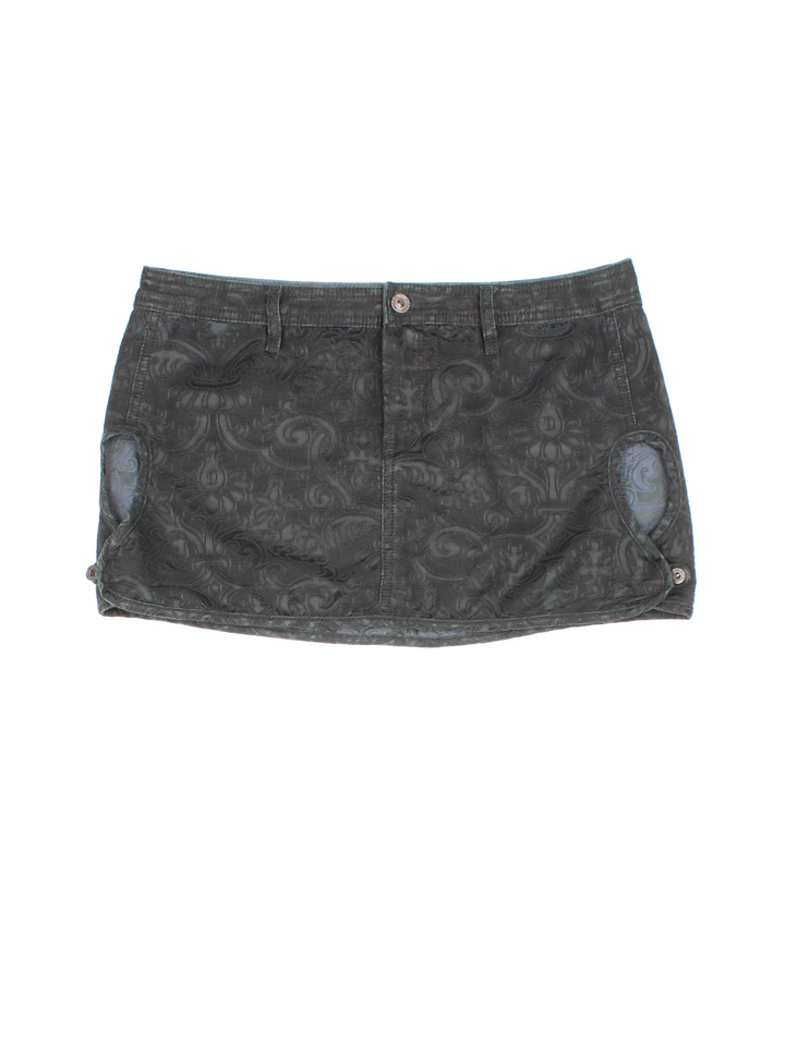 Y2K Diesel Cut Out  Mini Skirt (Size L)