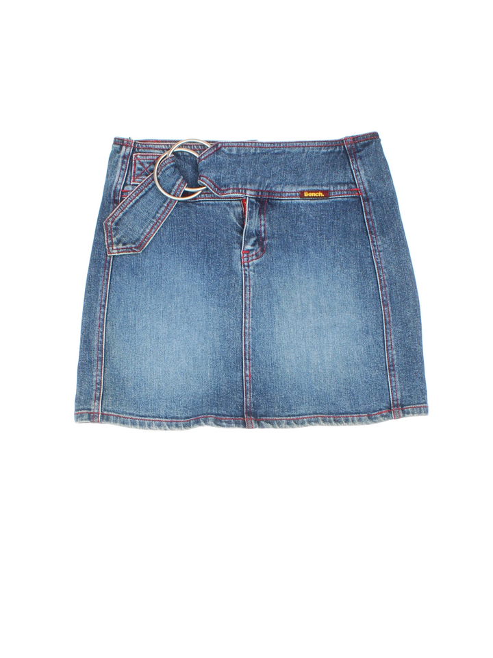 Y2K Bench Denim Mini Skirt (Size XS)