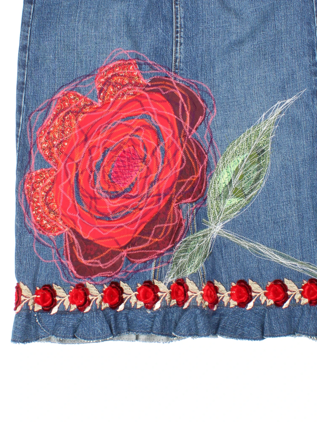 Y2K Denim Midi Skirt (Size M)