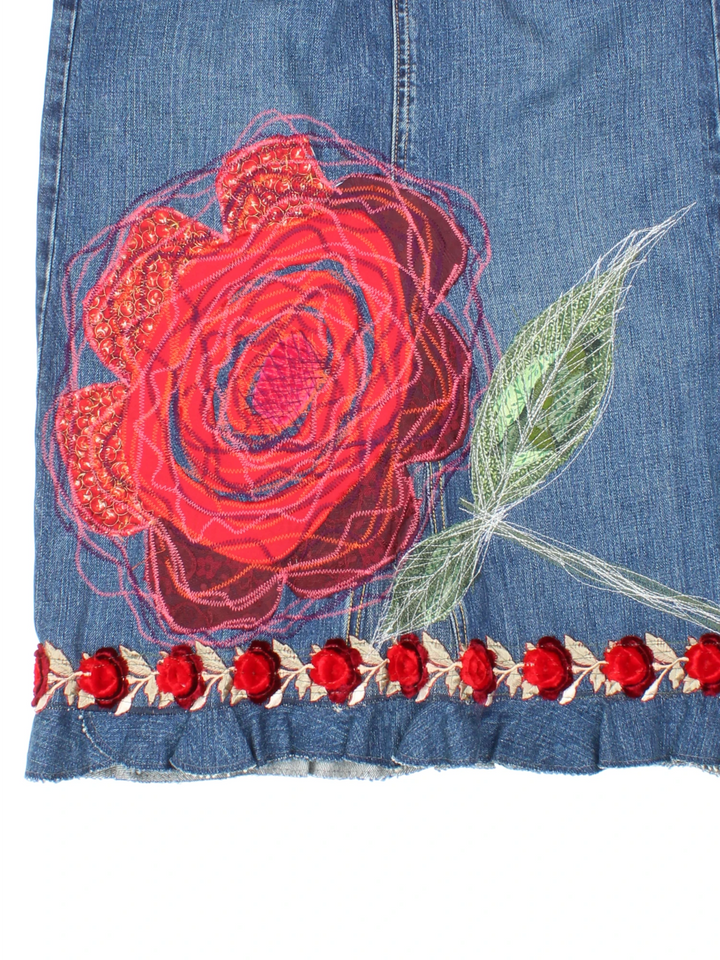 Y2K Denim Midi Skirt (Size M)