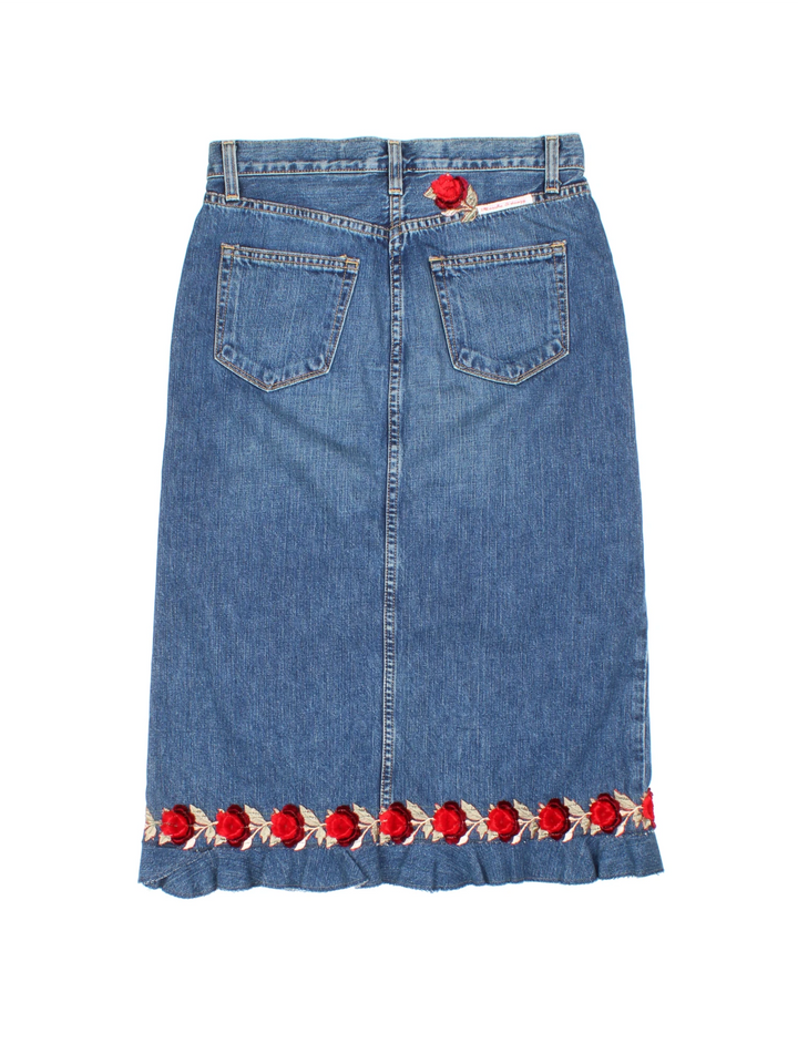 Y2K Denim Midi Skirt (Size M)
