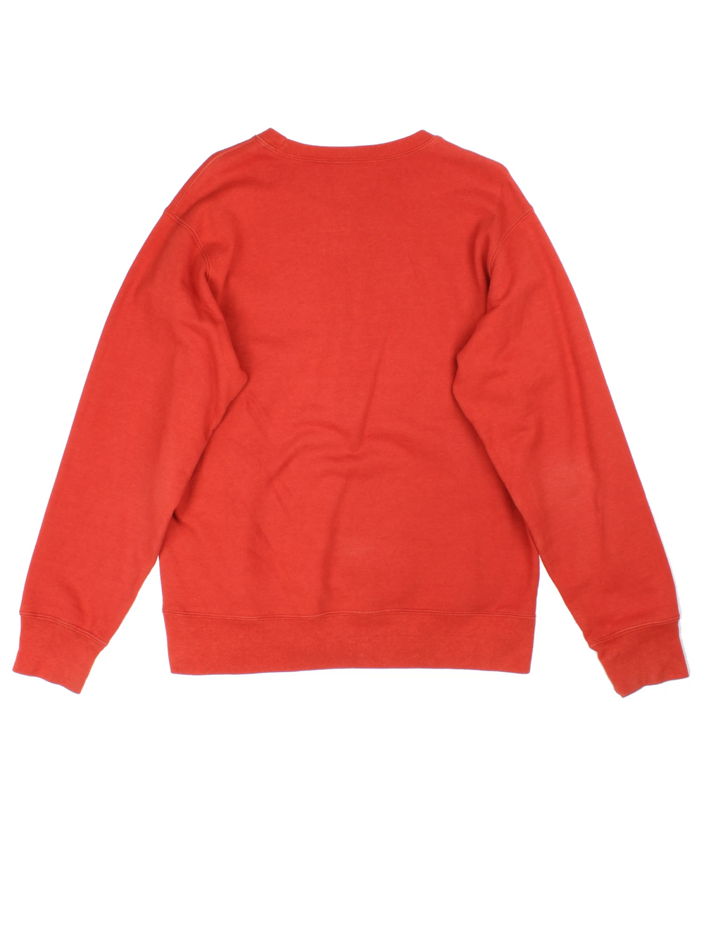 Supreme Connect red crewneck sweatshirt, made in Canada. Features embroidered spell-out logo across the chest