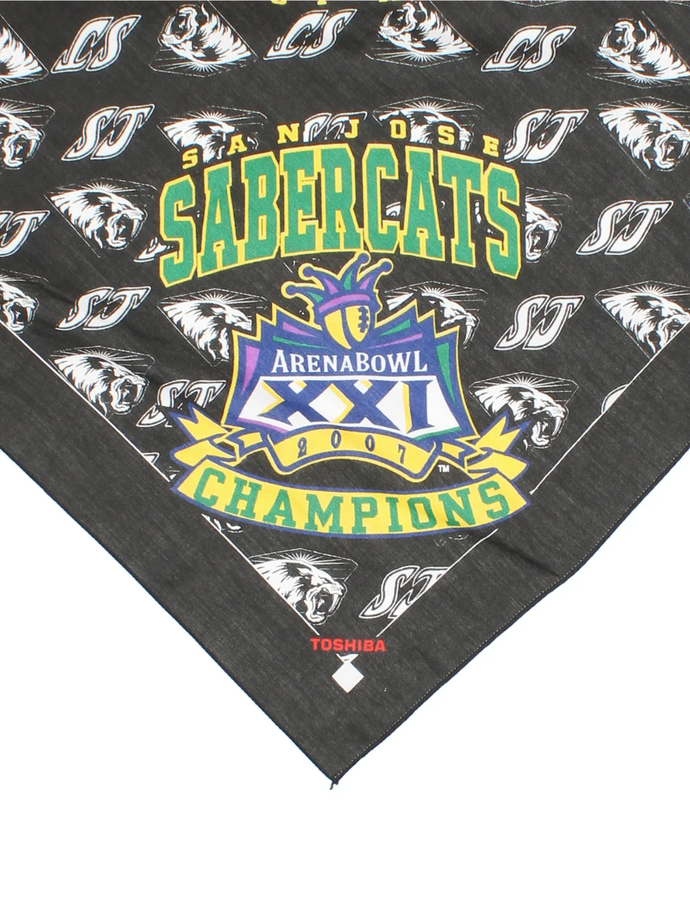 Vintage San Jose Sabercats Bandana in a black/white colourway with all over printed logo.