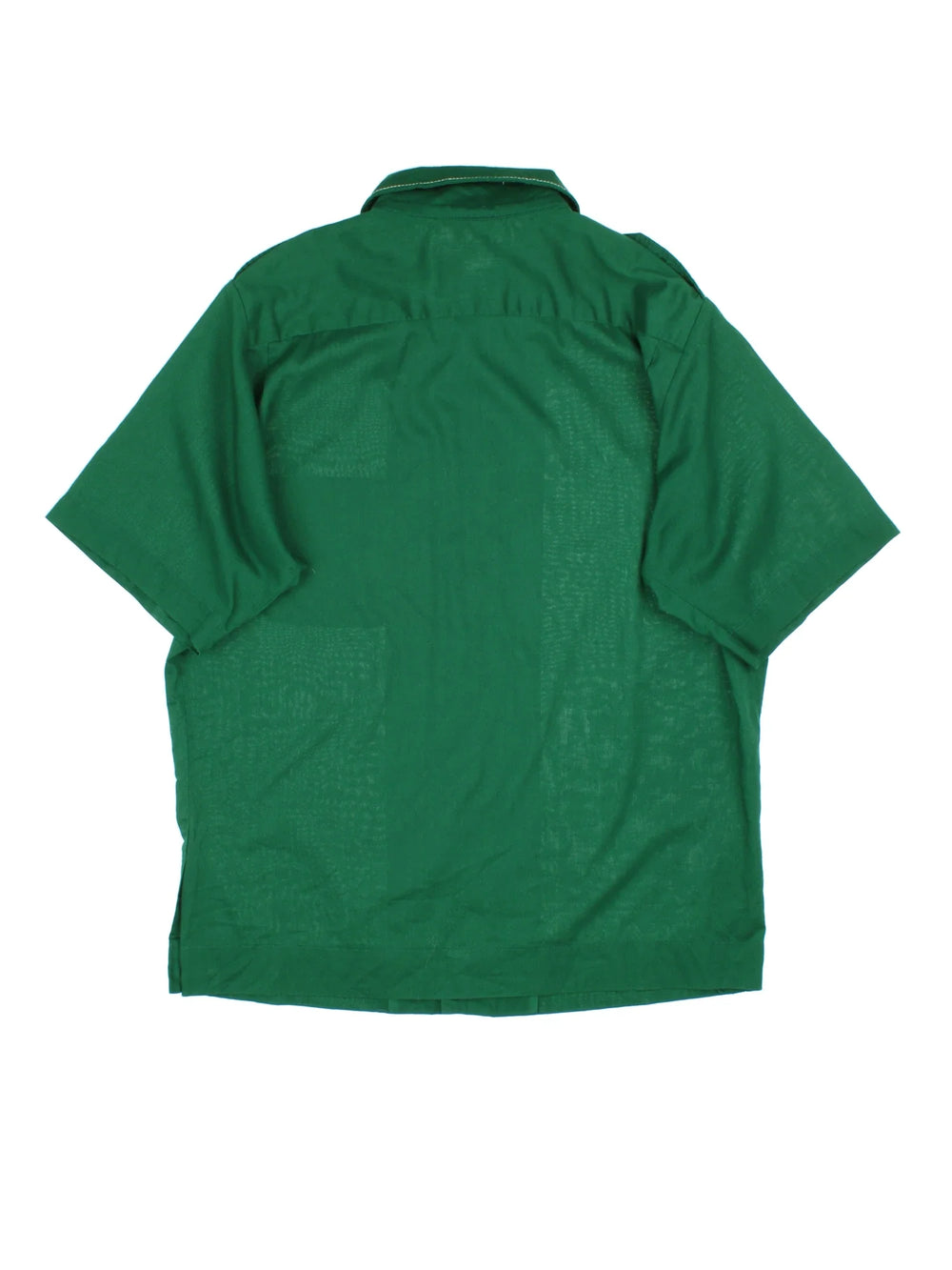 Vintage 70's Shirt in a green colourway, button up with front pocket, contrast stitching and dagger collar.