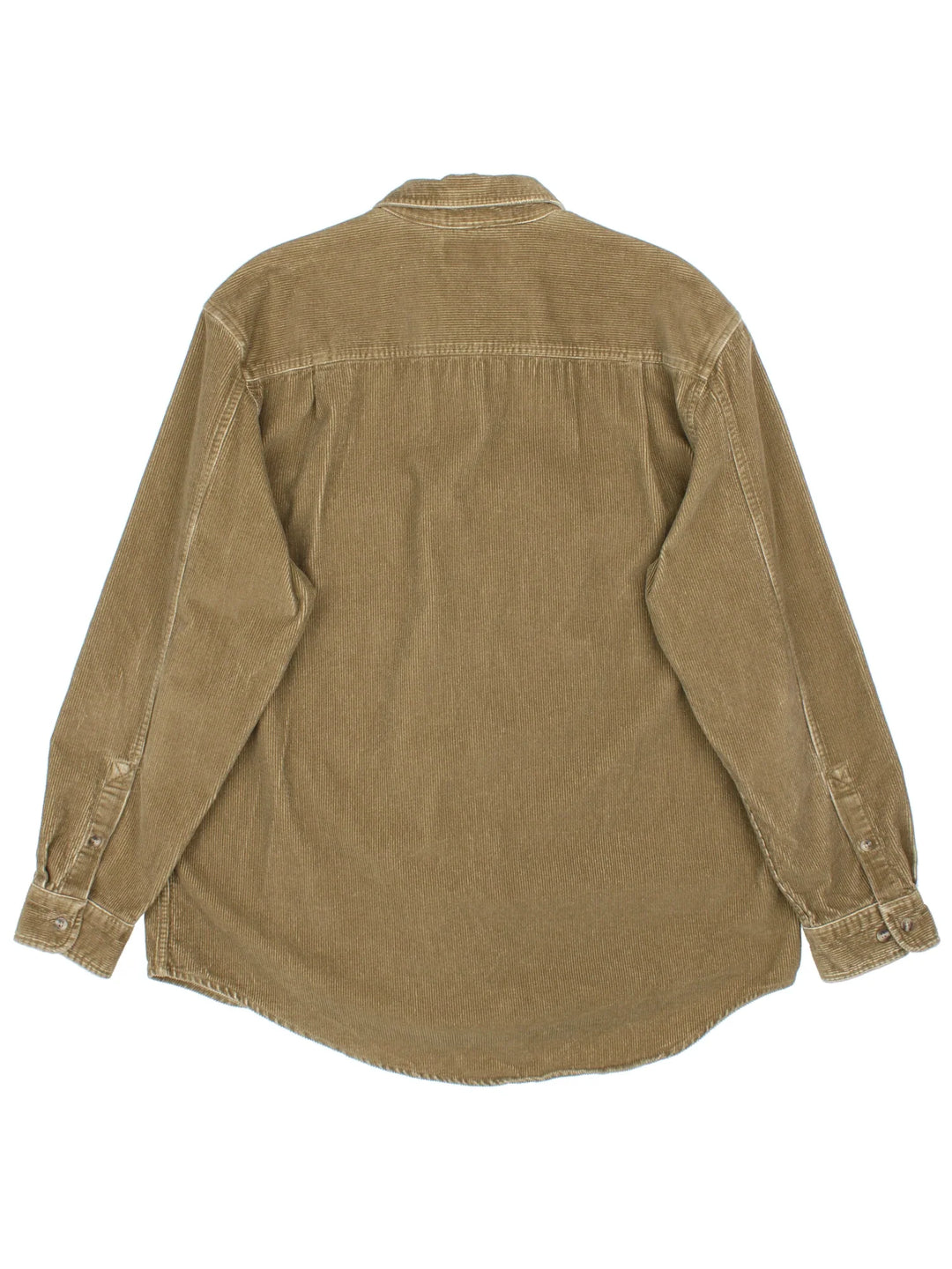 Timberland Corduroy Shirt in a brown colourway. Button up fastening, with front patch pockets and embroidered branded tab.