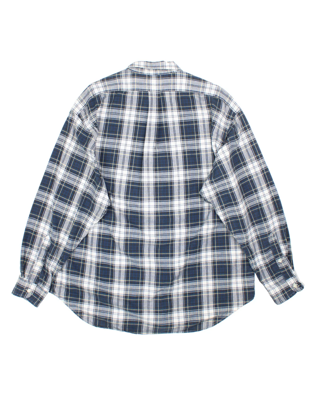Ralph Lauren Shirt in a blue and white checked colourway, buttons up and has a chest pocket with the logo embroidered on the front.