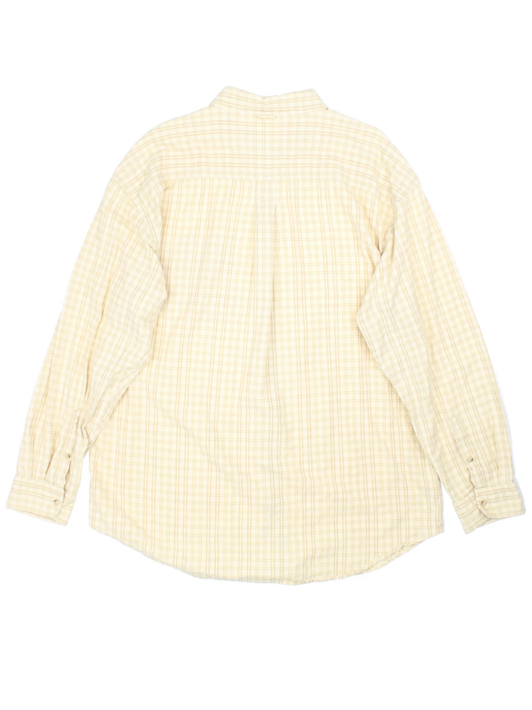 Timberland Shirt in a yellow colourway, buttons up and has a chest pocket with the logo embroidered on the front.