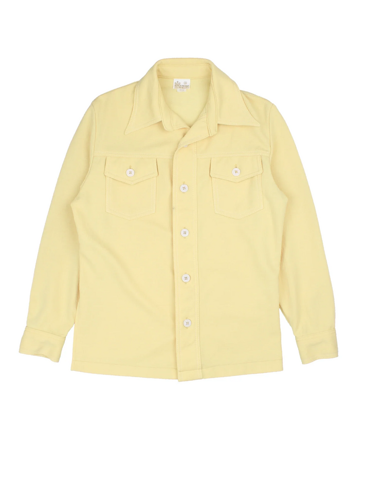 Vintage 70's Shirt in a yellow colourway, button up with front patch pocket detail and dagger collar.