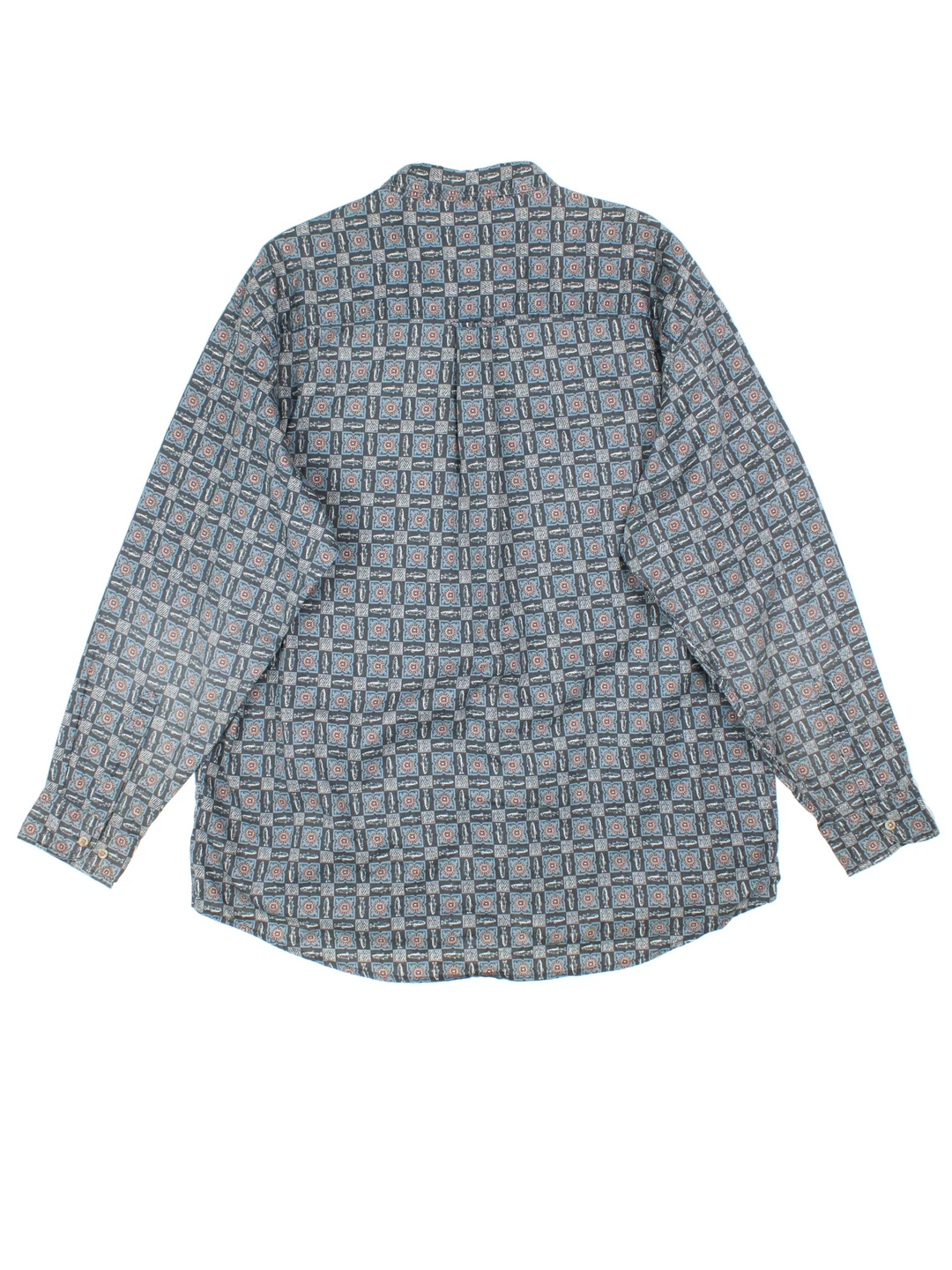 Vintage Woolrich Fish Shirt in a blue colourway with all over fish pattern, button up and has a chest pocket.