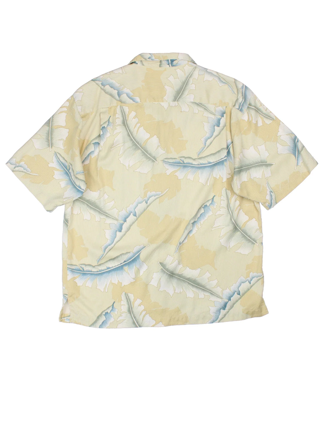 Vintage Tommy Bahama Hawaiian Shirt in a yellow colourway, button up and has a chest pocket.