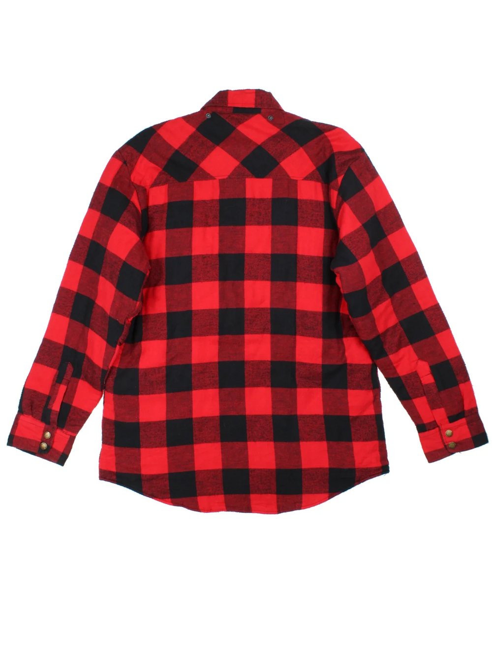 Dickies Flannel Jacket in a red and black checkered colourway. Buttons up and has double chest pockets, insulated with a quilted lining, and has the logos embroidered on the front.