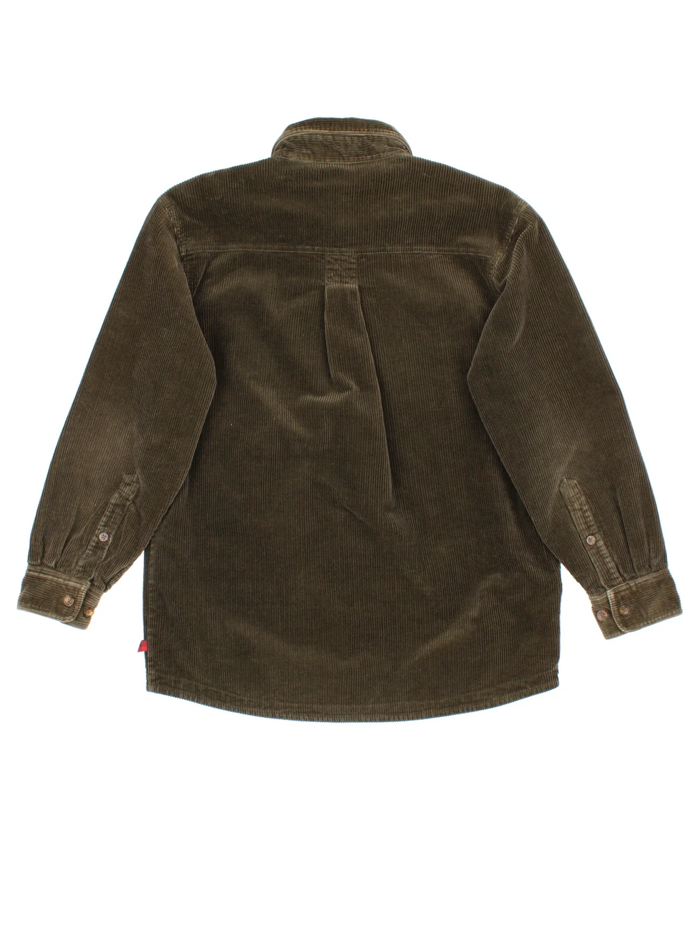 Woolrich Corduroy Shirt in a green colourway, aztec pattern lining, button up and has double chest pockets.